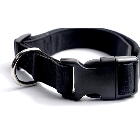 Zgarda neagra din nylon pentru caini Hamate 50-78 cm